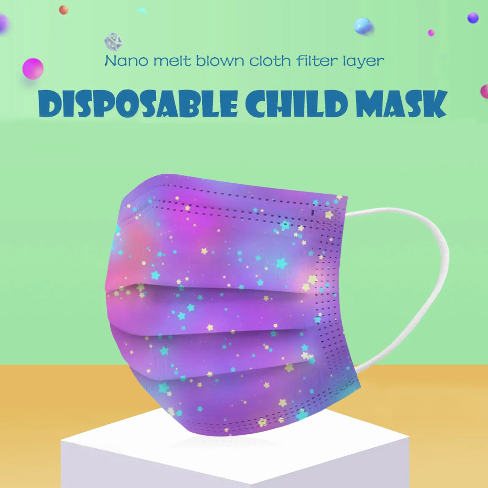 Kids Children\'s Mask Disposable Face Mask Industrial 3Ply Ear Loop 50PCS Mask Outdoor Dust-Proof Face Protective Mask Disposable