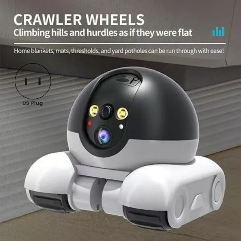B92B-Pet Mobile Camera 360° Robot Camera Baby Home Security Camera Motion Detection Bidirectional Dialogue US Plug