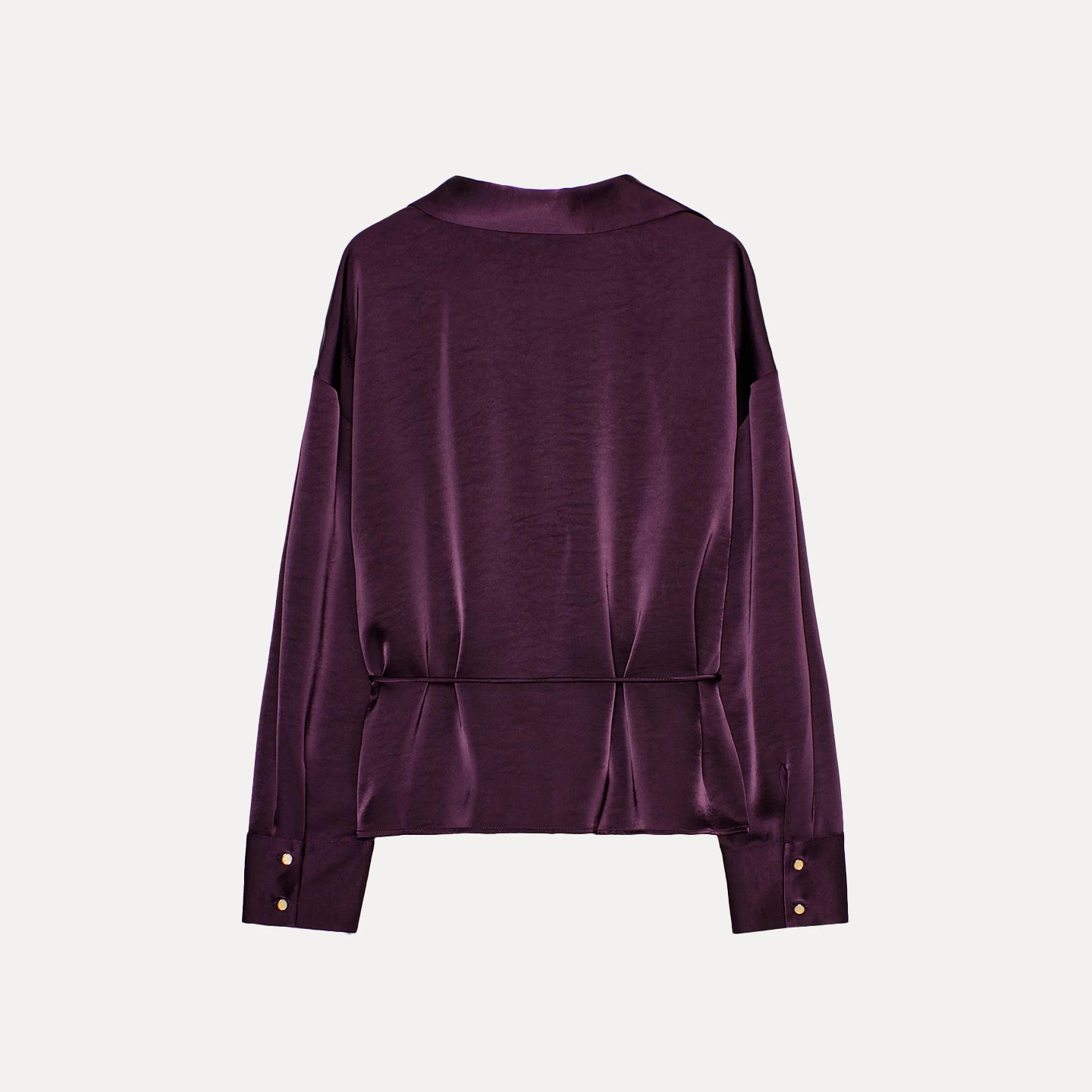 Z Damen Faion irt 2025, neuer SLE-dünner Gürtel, Seidensatin-Textur, lockere Passform, lang, Sve-Button-Down, normale Länge