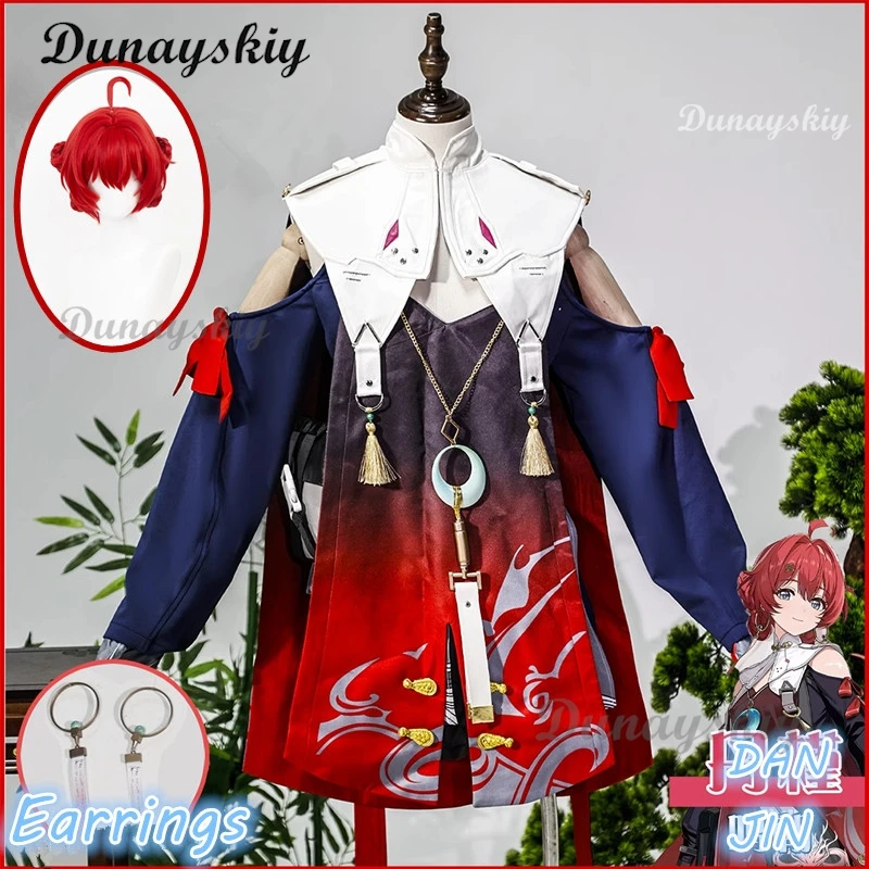 Wuthering Waves Danjin dan Jin Cosplay Kostuum Pruik Anime Game Event Halloween Vrouwen Outfit Volwassen Meisjes Sexy Outfit