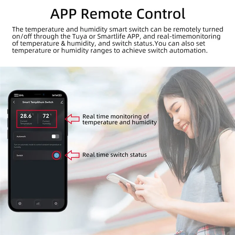 

ABSE-20A Tuya Wifi Temperature Humidity Switch Timer Temp/Humidity Control Switch APP Control For Greenhouse Home Monitoring
