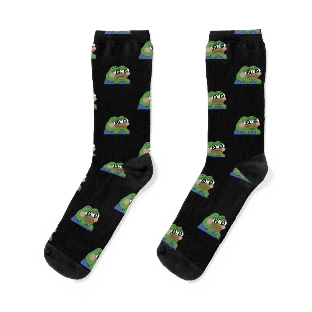 

peepoShy Emote High Quality Socks Rugby Soccer floral Men Socks Luxury Brand Women's