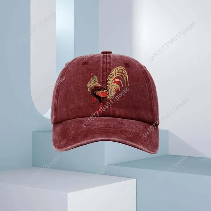[قبعة بيسبول بطبعة الدجاج] قبعة بيسبول بطبعة دجاج قابلة للتعديل للجنسين |   قبعة أبي ذات حافة منحنية للتخييم في الهواء الطلق، والسفر، والليو