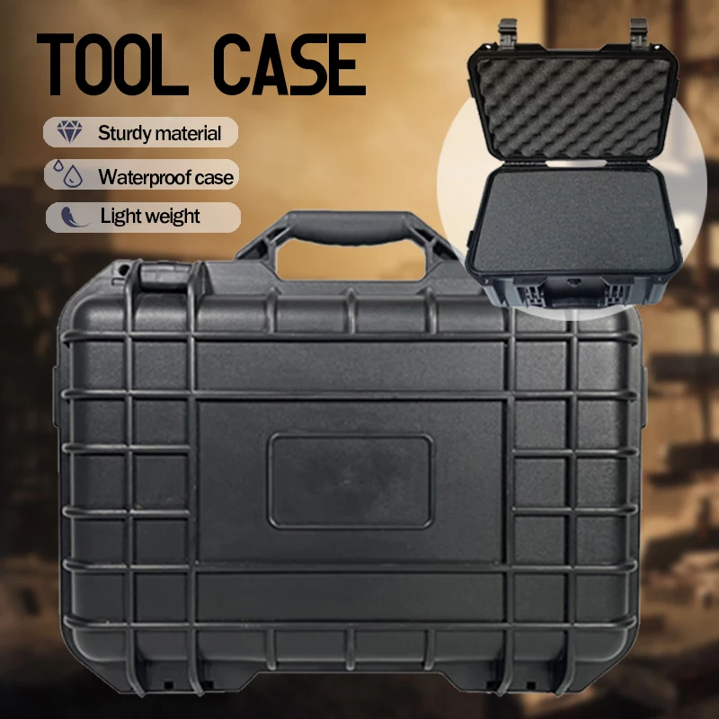 

Plastic Toolbox With Pre-cut Sponge Waterproof Case Tool Storage Box Hard Case Protable Tool Box Organizer Large tool case