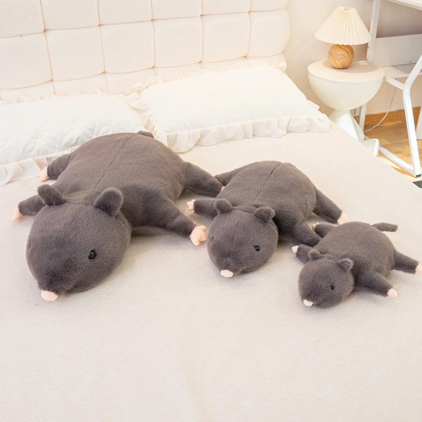 35/50/70cmの巨大なねずみのぬいぐるみ、枕クッション、グレーの長い尻尾のねずみ、動物のぬいぐるみ、家の装飾、子供へのプレゼント