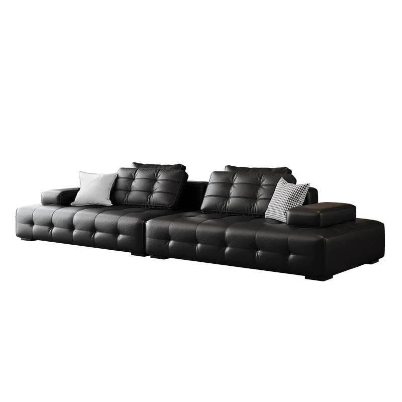 

Villa living room, all leather sofa combination, large flat layer, Italian style, minimalist, Lawrence first layer cowhide