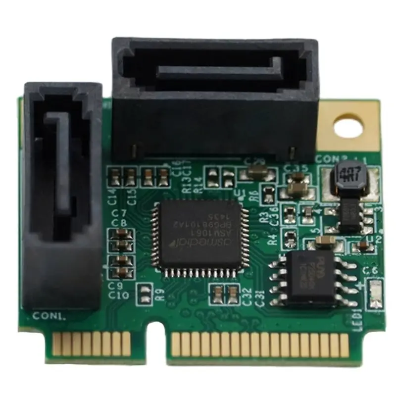 

ABFM-Expansion Card Mini PCI-E PCI-Express To 2 Ports SATA 3.0 Converter SSD HDD SATA3 Controller Multiplier