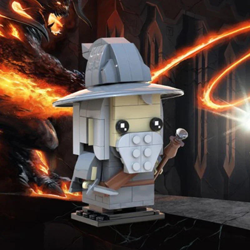 

160pcs MOC LOTRes Brickheadz Gandalf Building Blocks Christmas Gift Home Decoration DIY Perfect for Interior Showcase