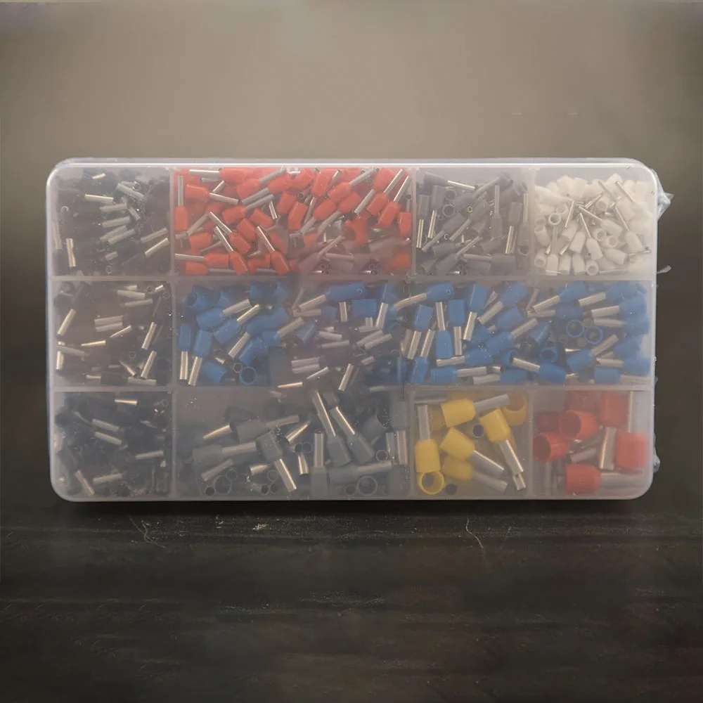 

900 шт. наконечники, 8 типов разъемов AWG 22-7, штыревые клеммы, ассортимент медных обжимных разъемов, изолированная концевая клемма шнура