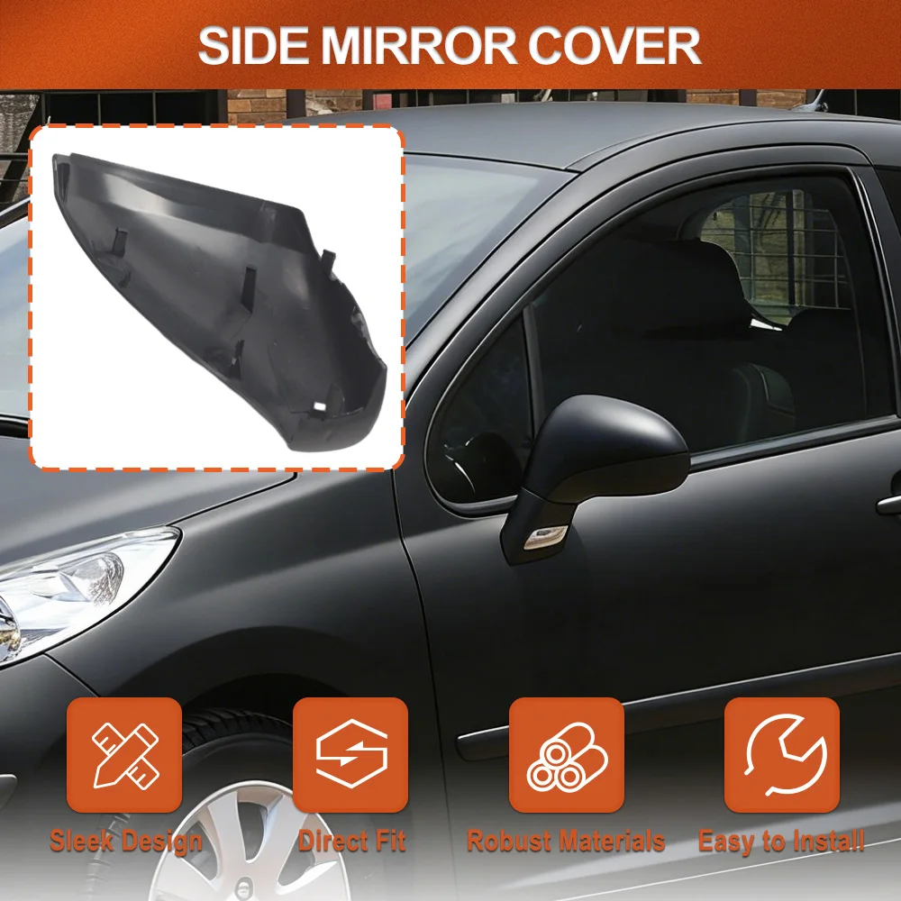 

Left/ Right Side Wing Rearview Mirror Case Cover Caps for Peugeot 207 Hatchback Estate & Van 2006-2013 9680194877,9680194977