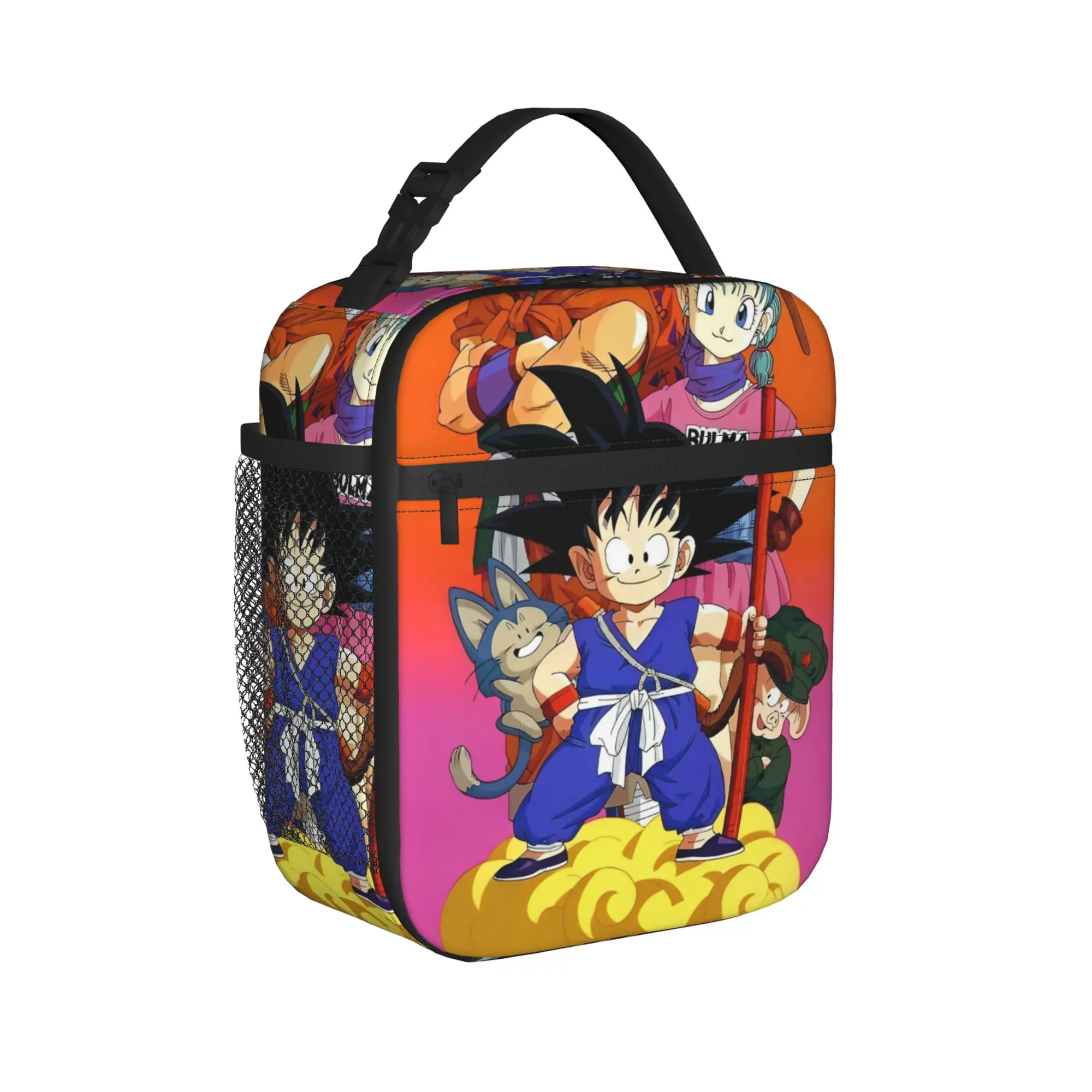 DBZ Goku Anime Isolierte Lunchtasche, hohe Kapazität, Essensbehälter, Kühltasche, Tragetasche, Lunchbox, Büro, Reisen, Mädchen, Junge