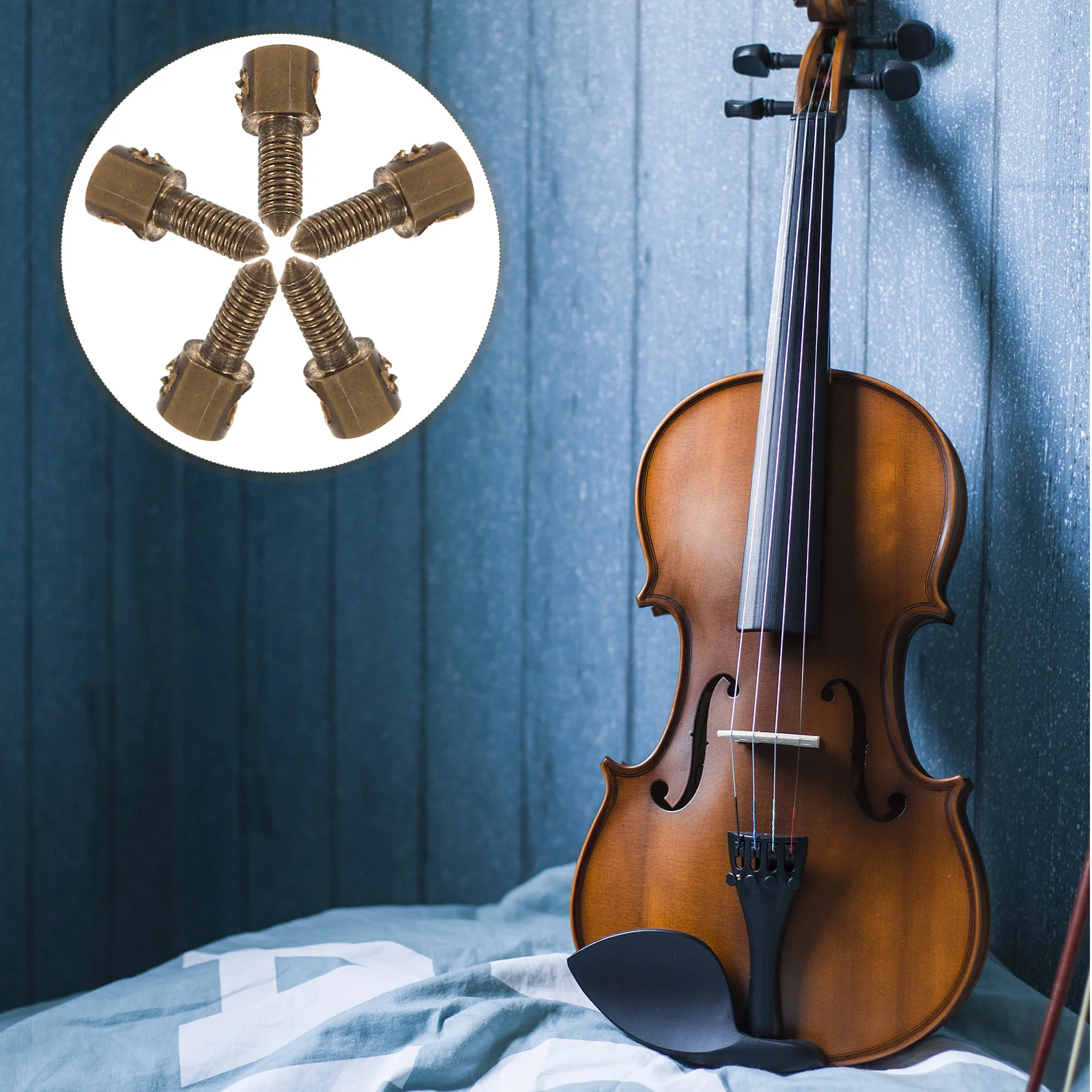 

5 Pcs Musical Instrument Bow Rod Accessories Screws Metal Viola Frog Adjustment