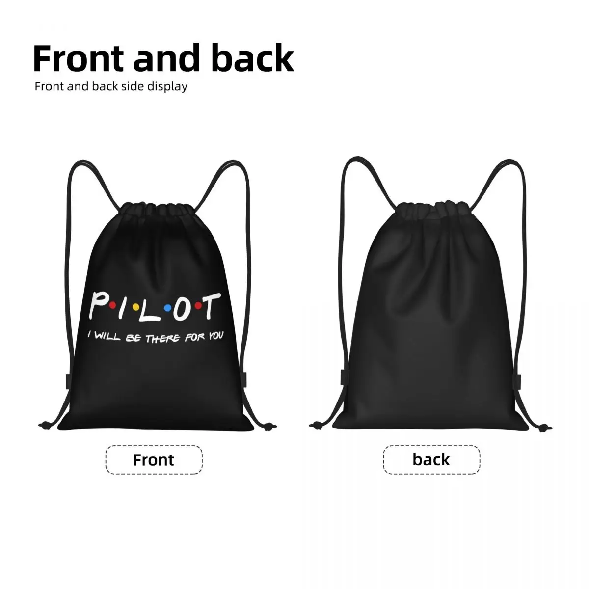 Custom Pilot Gifts I'll Be There For You Drawstring Bag  Lightweight Fighter Airplane Aviation Sports Gym Storage Backpack