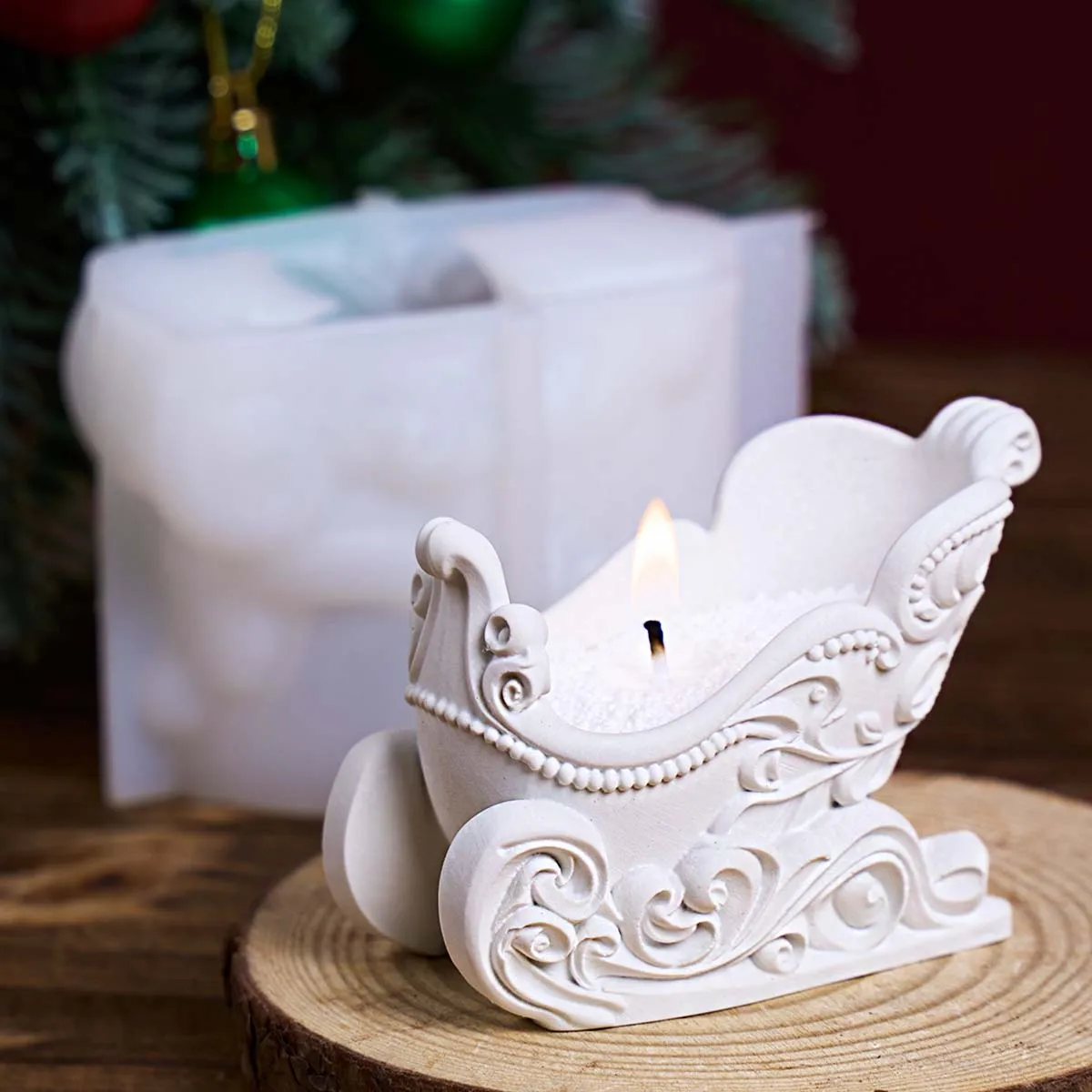 مزلقة شكل شمعة جرة قالب من السيليكون مزلقة القراصنة سفينة صندوق تخزين الراتنج الجص الاسمنت قالب خرسانة المنزل ديكو هدية الكريسماس