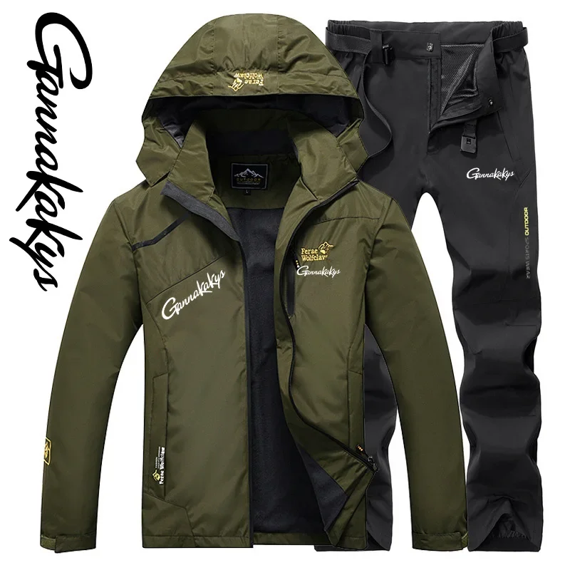 2024 New Fishing Suit Set for Autumn Camping Trip, Fishing Jacket, Outdoor Sports Pants, Bicycle Windproof Fishing Suit Set