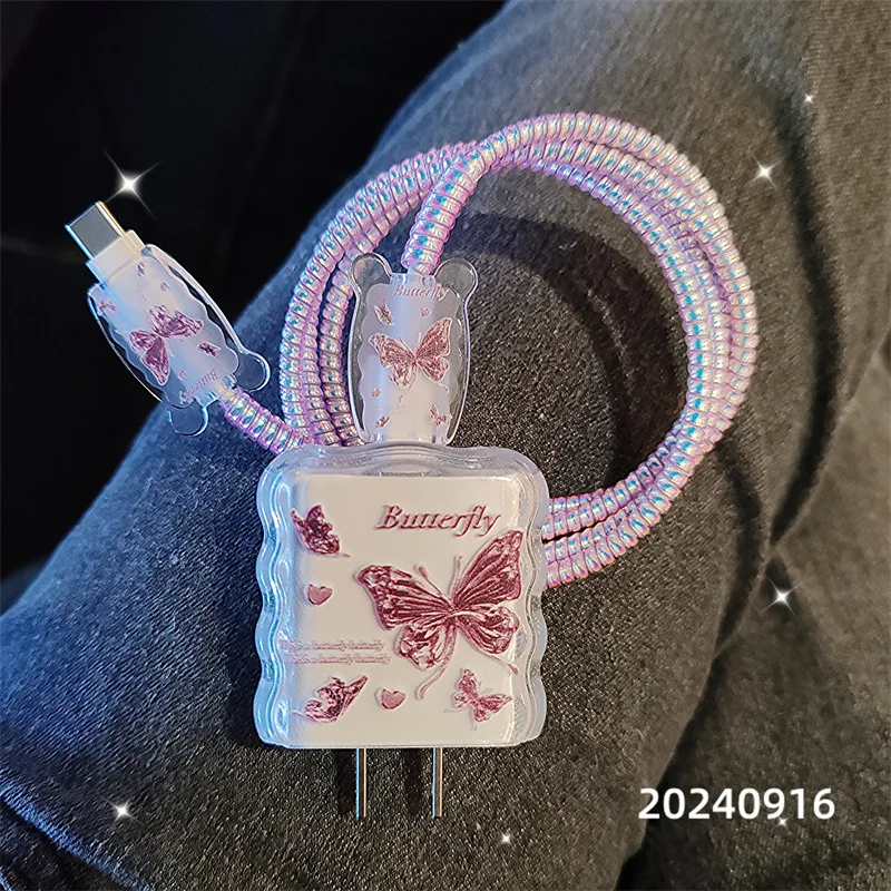 Butterfly Charger Protective Case Cable Protector For iPhone 18W/20W Anti-break Charger Protective Rope Management Cord Winder view 4
