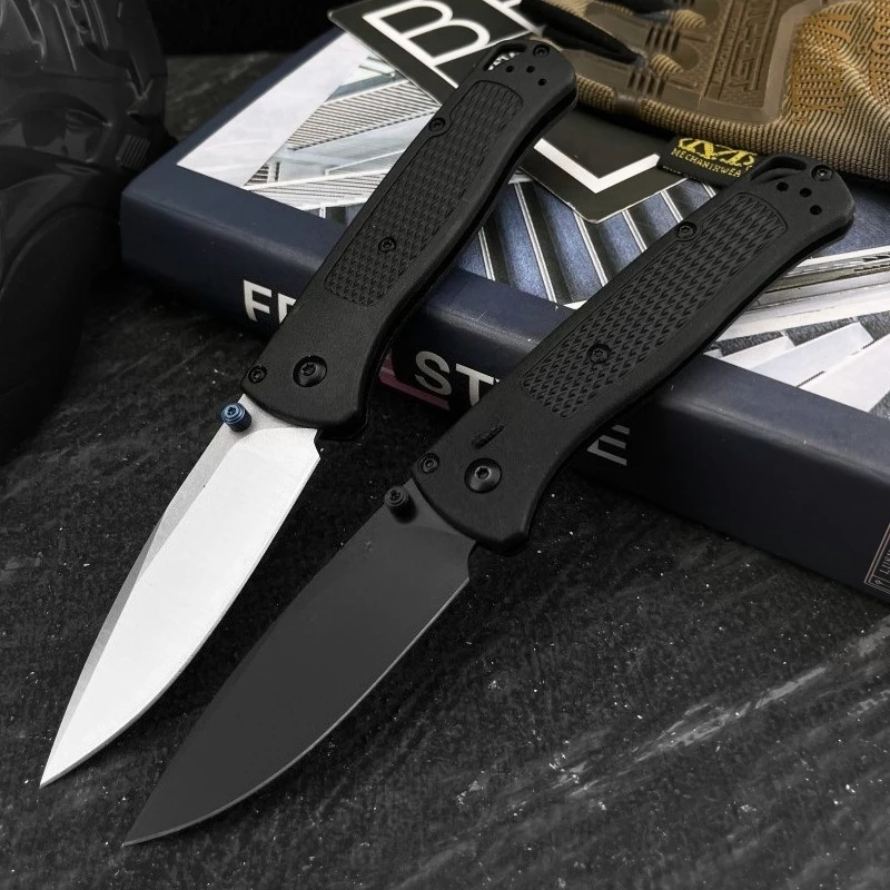 Image of BM 535 Schwarz/Weiß 440C Klinge Nylon-Glasfaser-Griff mit Camping- und Jagdmessern Tragbares Taschen-EDC-Werkzeug