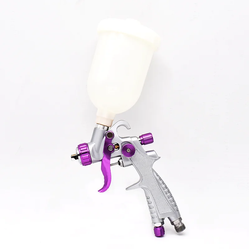 Auarita pistol semprot HVLP, pistol semprot H-891 kualitas tinggi 0.8mm mulut pipa 250ml cangkir portabel dengan Aksesori