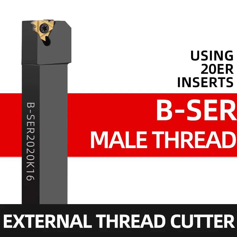 

SER1010H11 SER1212H16/11 SER1616H16/11 SER2020K SER2525M External Thread Turning Tool SER SEL B Lathe Cutter bar CNC tool Holder