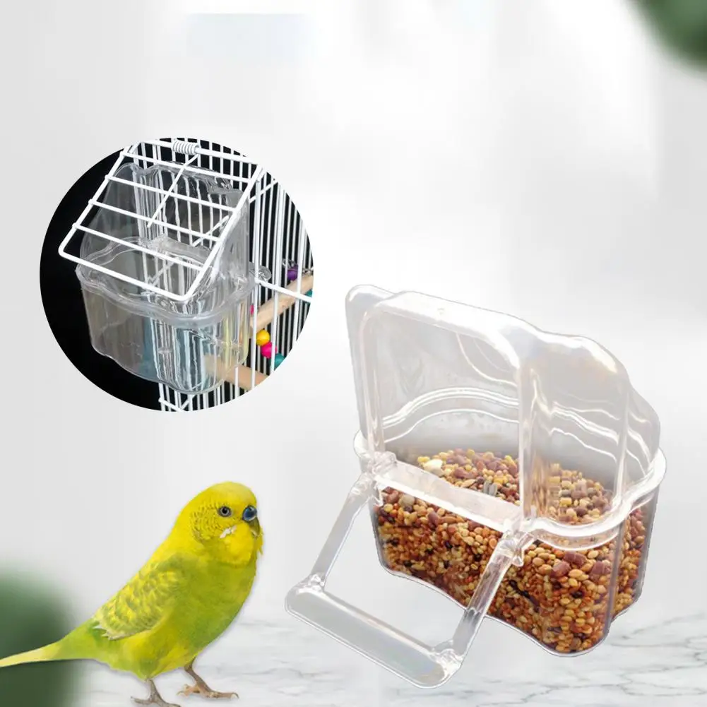 Eco-friendly  Parrot Feeder Transparent Bird Food Container Pet Feeder Space Saving Reusable Bird Food Container for Macaw