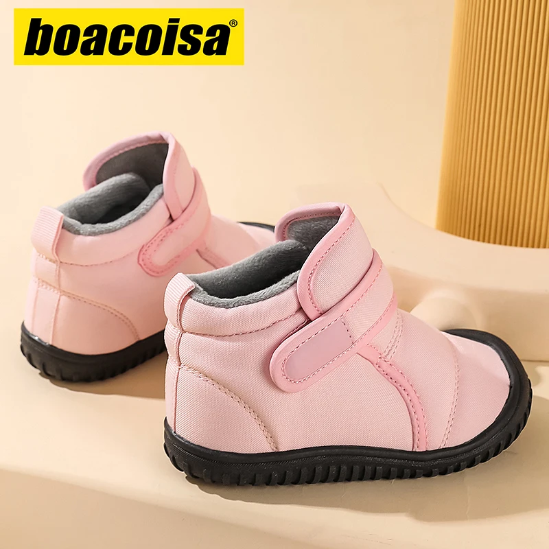 Kids Winter Snow Short Boots Outdoor Non-slip Waterproof Soft Plush Shoes For Girls Boys Warm Waterproof Children's Sneakers - view 2
