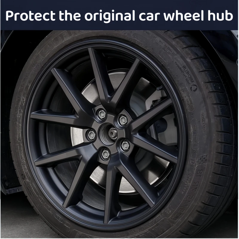 4PCS For Tesla Model 3 18 Inch Rim Wheel Hub Protection Patch Protector Hubcaps Parts Automobile Cover Cap Accessories 2018-2023