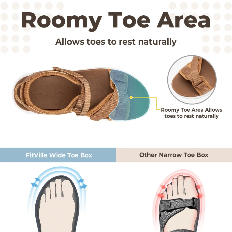 FitVille Wide Women'S Summer Sandals With Arch Support Lightweight Bohemian Casual Beach Wedge Sandals With Adjustable Strap