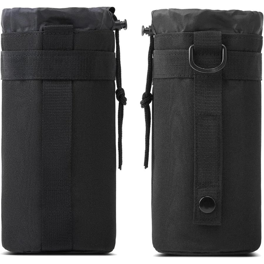 

2PCS Molle Water Bottle Holder Fits Most StandardSized Bottles Nylon Tactical Holder With Drawstring Design for Backpack