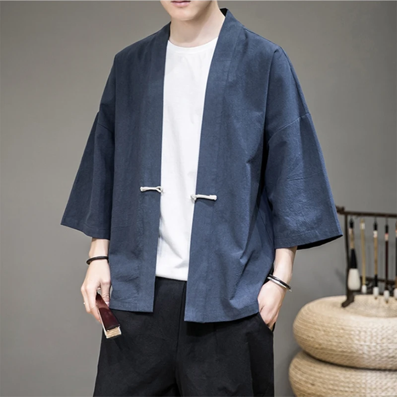 

Китайский костюм Sle Tang Hanfu, реформированная намоточная ткань M, древняя моя, национальный тренд, открытый кардиган, кимоно, верхняя одежда
