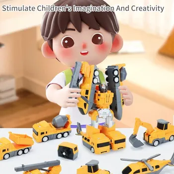 Magnetic children&#x27;s toys toddler magnetic blocks building toys for magnet toys stem. Engineering vehicle assembly toys.