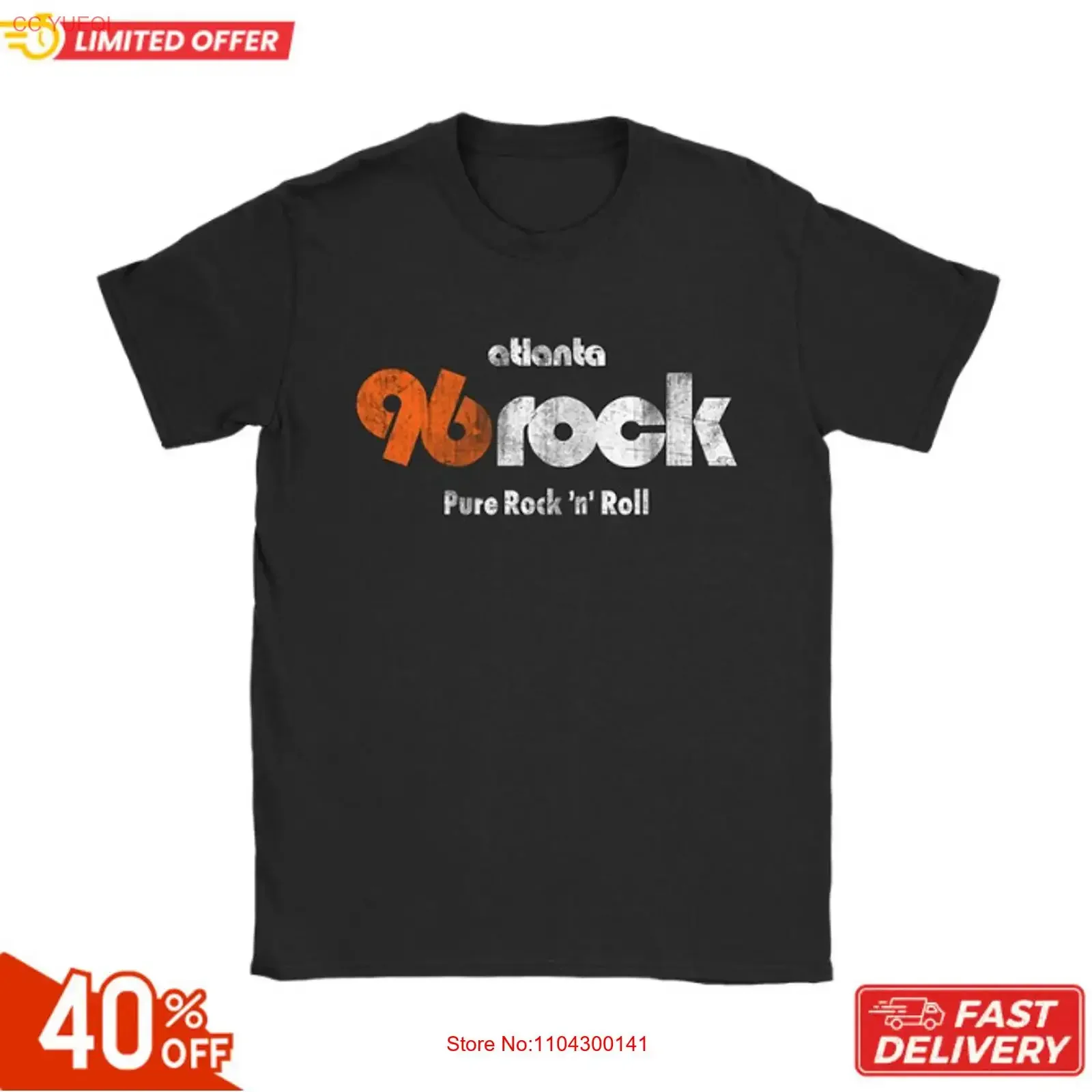 Atlanta 96 Rock T Shirt Vintage Radio Station Classic Music Shirt_reprint vintage Washed streetwear Casual designer clothes