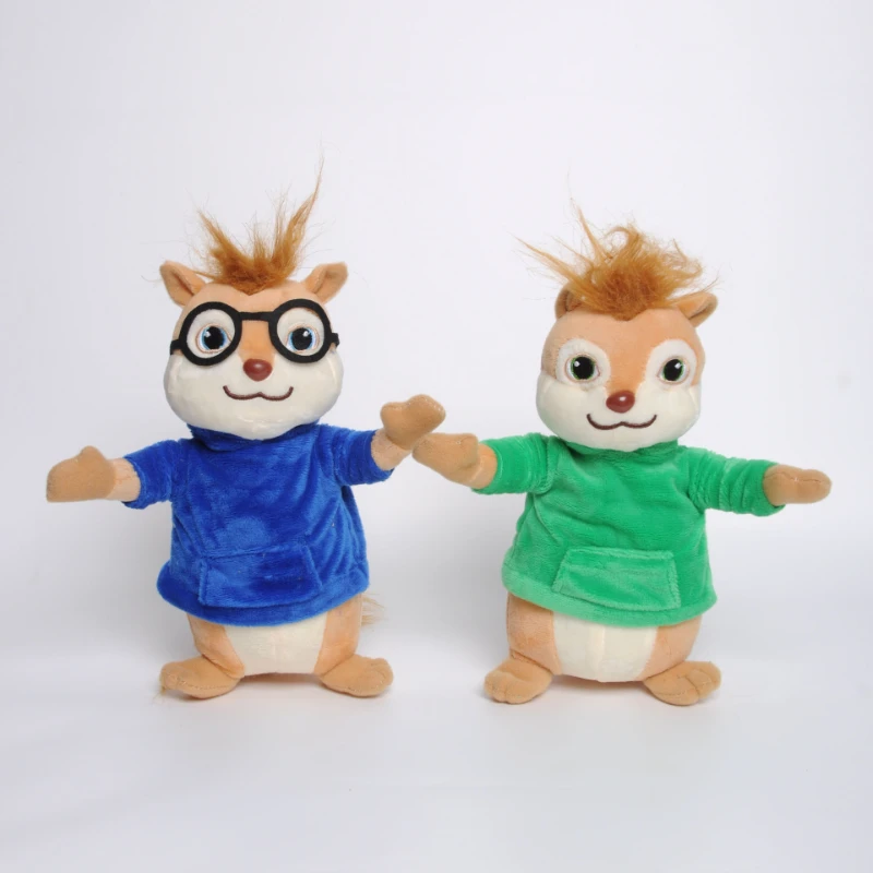 3ชิ้น/ล็อต20cm ของเล่นภาพยนตร์ Alvin The Chipmunks ตุ๊กตาสัตว์น่ารักตุ๊กตาสัตว์ยัดไส้นุ่มของเล่นสำหรับเด็กของขวัญวันเกิด