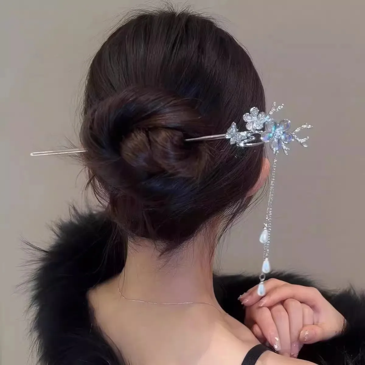 1Pcs French Hair Pins for Women Alloy Golden U-shaped Magic Grip Hairpins Hair Sticks Large Styling Pins Hair Accessories