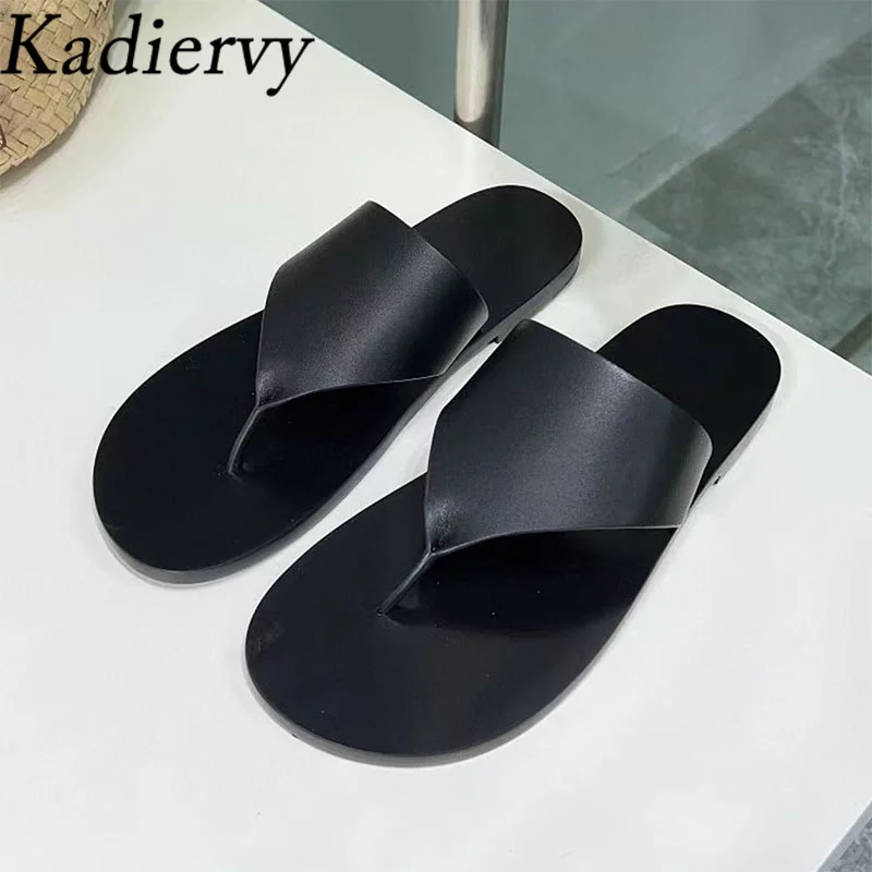 

Summer Slippers Women Genuine Leather Beach Mules Shoes Women Flip Flops Casual Sandals Flat Slides Woman