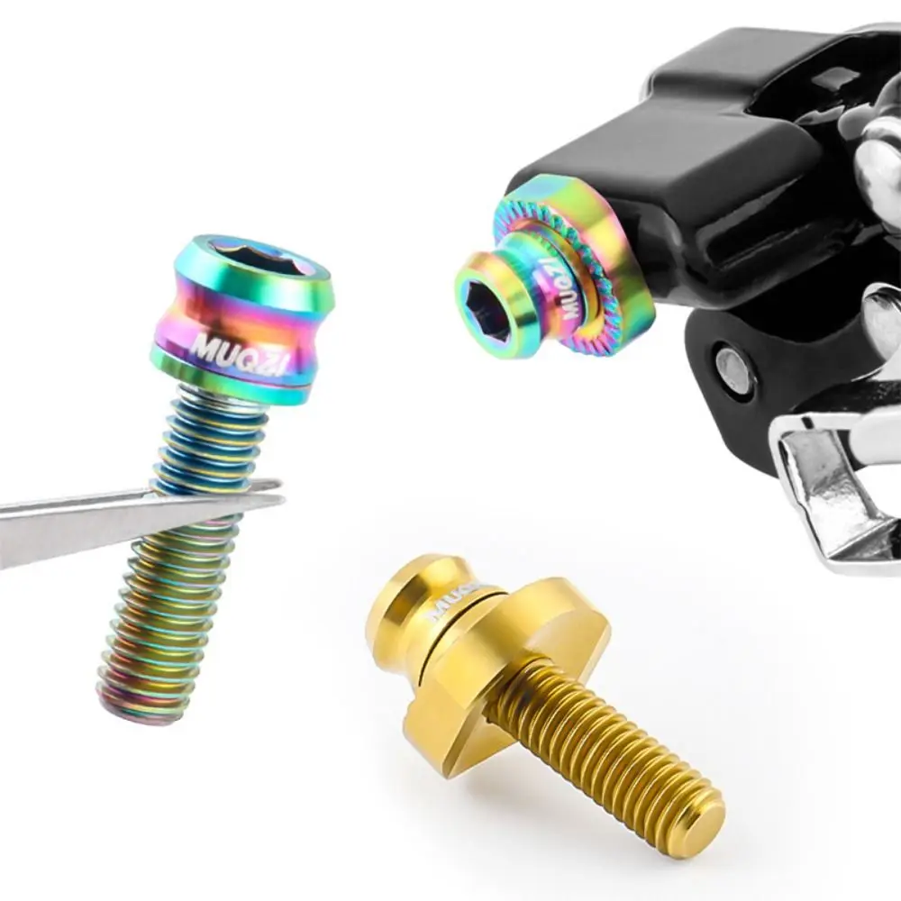 Titanium Alloy Bicycle Front Wheel Fixing Screw Half Moon Washer Ultra-light Bike Frame Fixing Screws Colorful M5*17mm