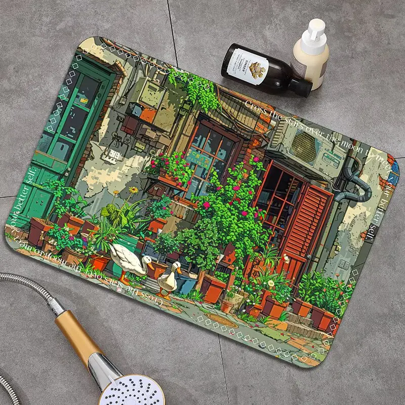 سجادة أرضية ناعمة ماصة لباب الحمام، سجادة أرضية المرحاض سريعة الجفاف، سجادة أرضية المرحاض غير قابلة للانزلاق #4