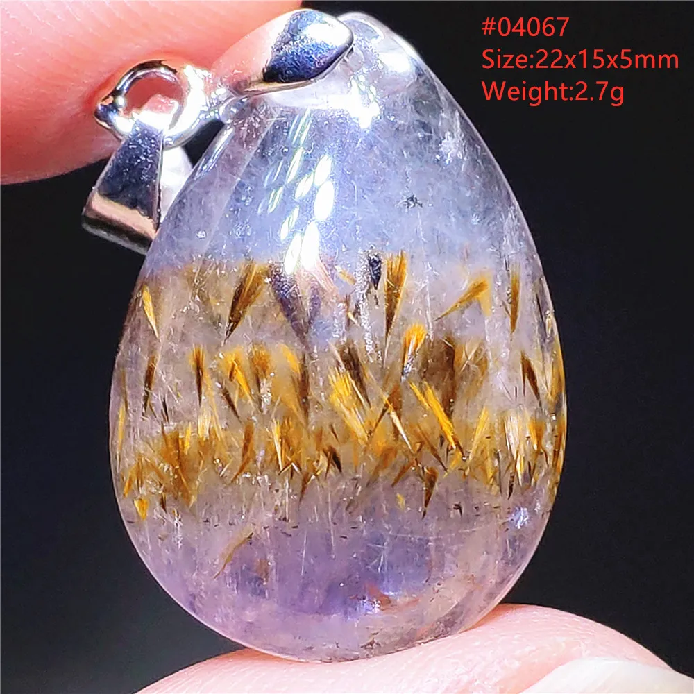 

Natural Cacoxenite Purple Gold Rutilated Bead Pendant Gemstone Necklace Water Drop Gemstone Auralite 23 Canada Jewelry AAAAAA