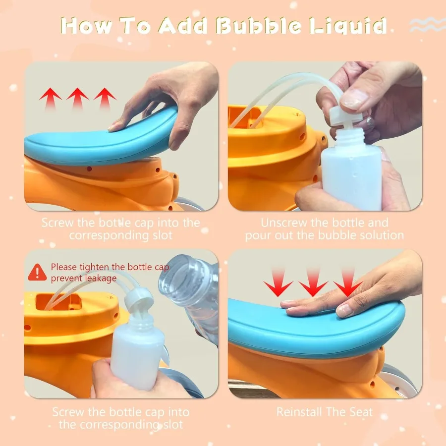 Baby Toddler Balance Bike with Bubble Machine for 1 Year Old 4 Wheels Balance Bike w/Bubble Maker Ride on Toys Headlight for Ag