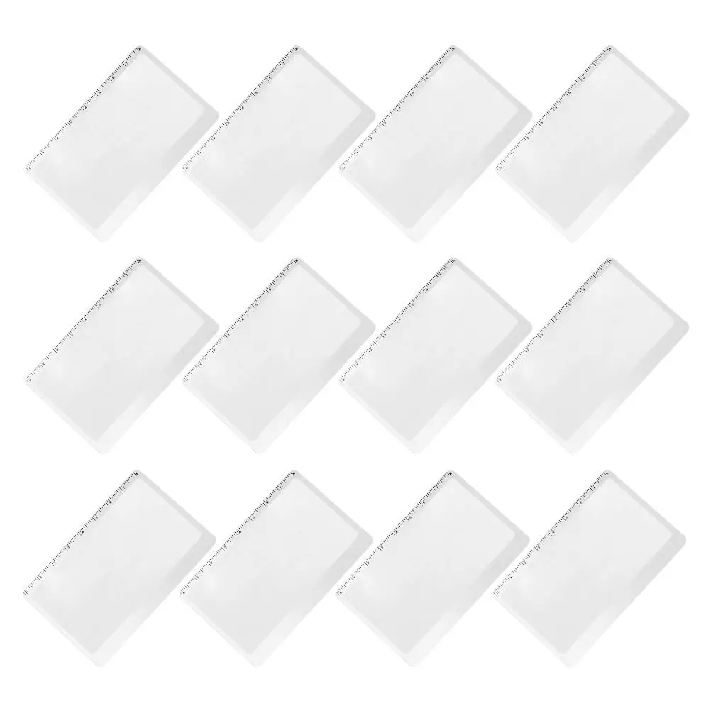 

12pcs Ultrathin Bookmark Magnifier with Ruler for Reading Page Credit Card Size Handheld Book Mark Portable
