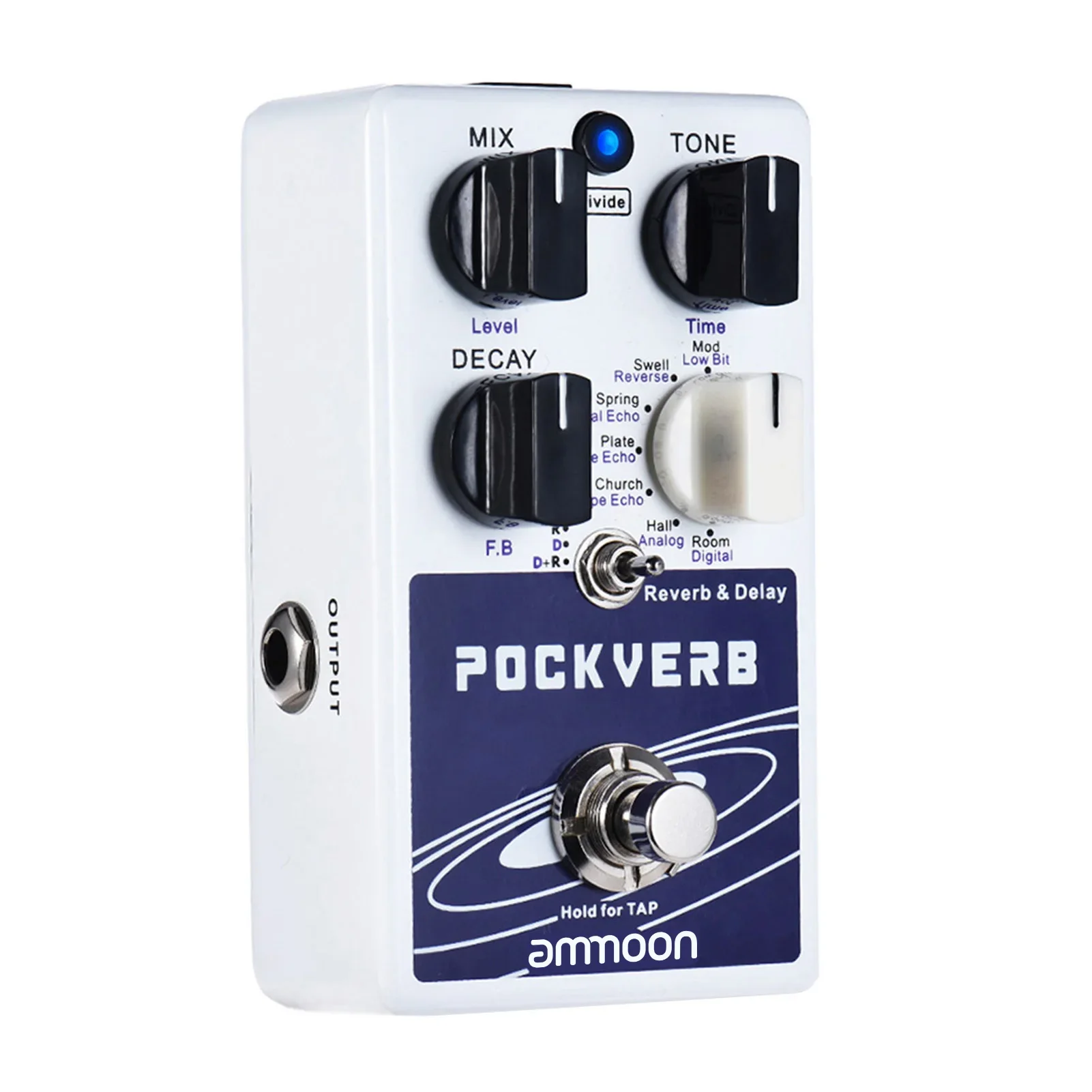 for ammoon Guitar Effect Pedal POCKVERB Reverb Delay Guitar Pedal With Tap Tempo Function True Bypass Effects Guitar Accessories