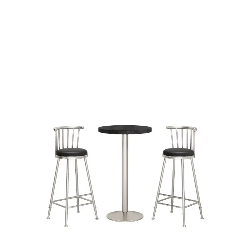 Metal Back Bar Stool with Padded Simple Design Bar Furniture