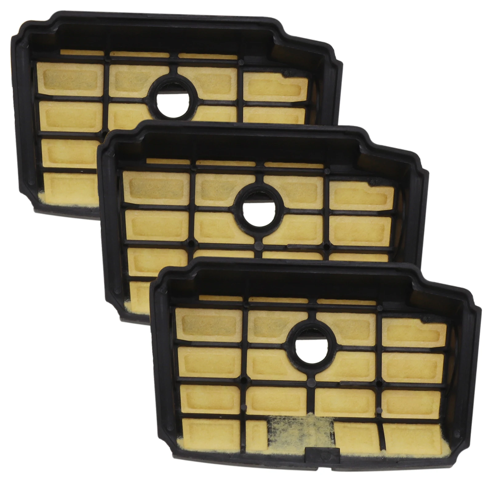 Filtro de ar mais limpo filtro de motosserra preto peças de motosserra resistência ao desgaste amarelo 3 peças filtro de substituição de motosserra