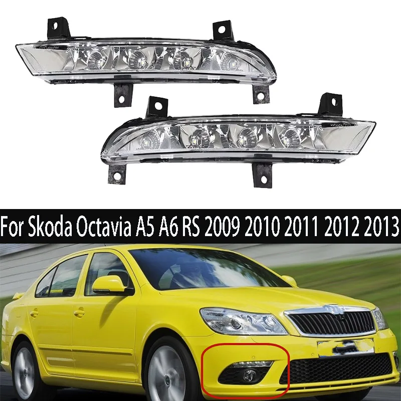 

For Skoda Octavia A5 A6 RS 2009 2010 2011-2013 Front Bumper Fog Lamp Fog light Daytime Running Light 1Z0941067 1Z0941068