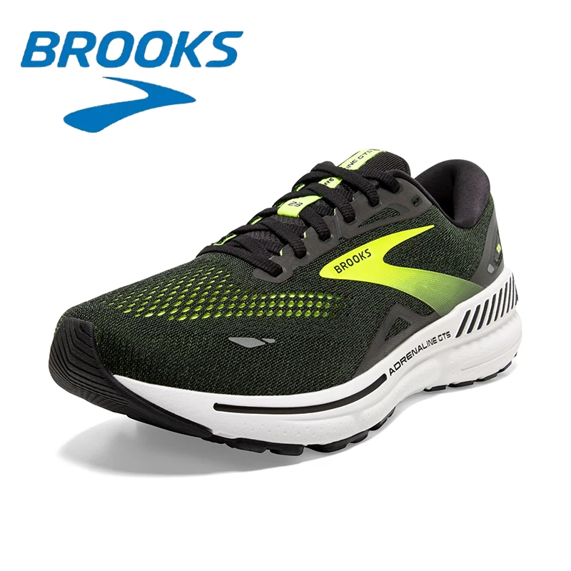 

BROOKS BR23 Black and Green Fashion Men's Shoes Breathable Mesh Lightweight Wear-resistant Rubber Sole Sports Running Shoes