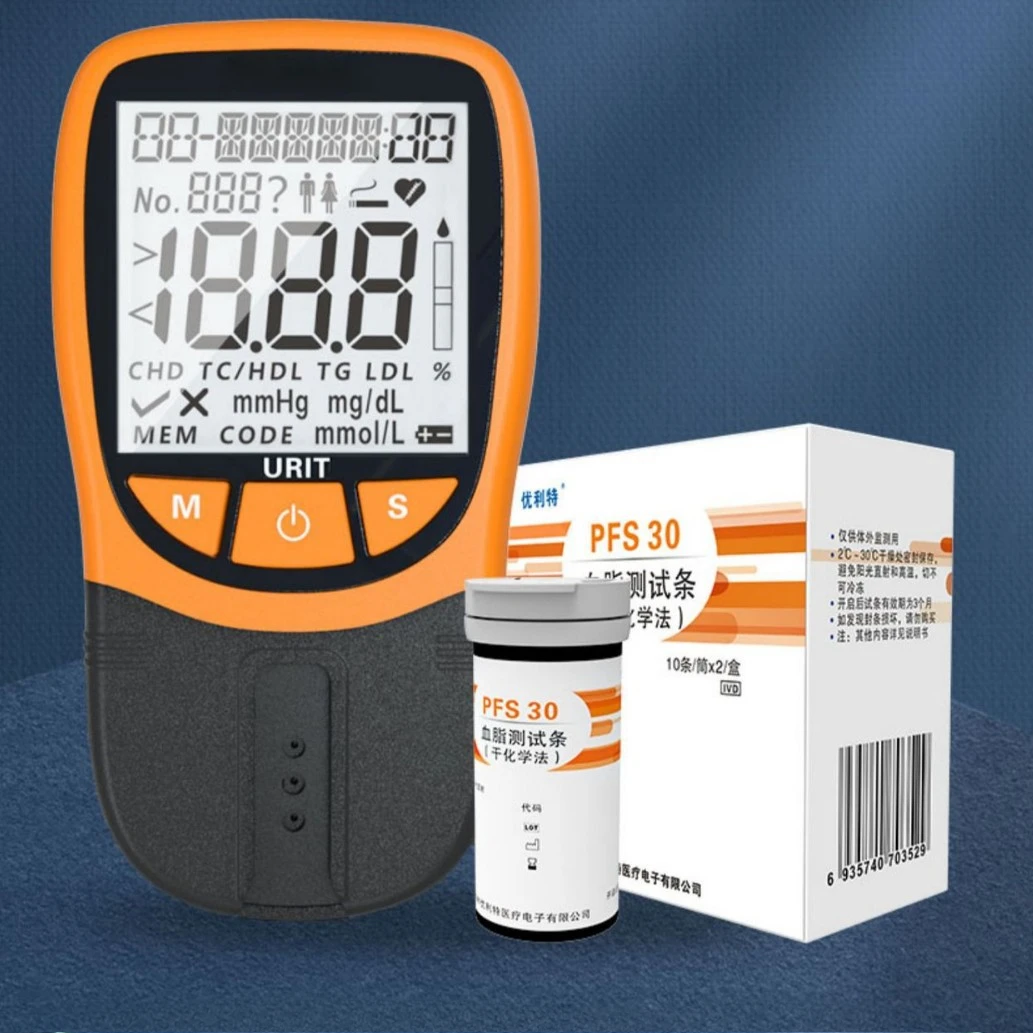 Medidor analisador de lipídios urit pfs30a 5 em 1 tc/hdl/tg/ldl, analisador de lipídios no sangue, monitoramento total de colesterol triglicérido