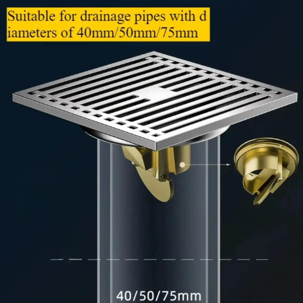 Stainless Steel Floor Drain Core Square Insect-proof Shower Floor Drain Prevention Deodorant Anti-odor Drain Filter Shower