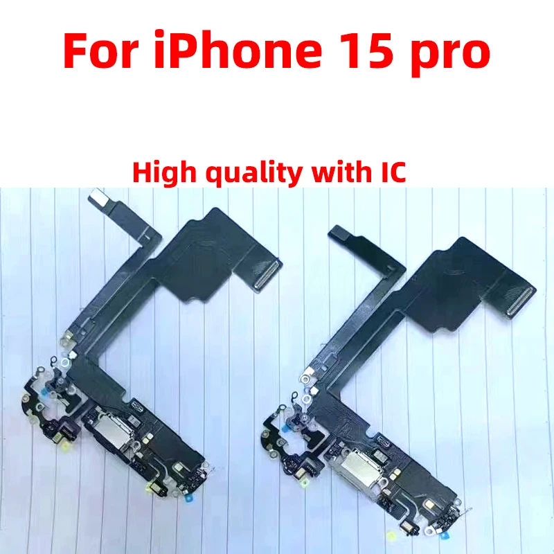 New 1:1 with IC For iphone 15 pro 15pro Charging Port Flex Microphone Mini USB Charger Dock Connector Repair