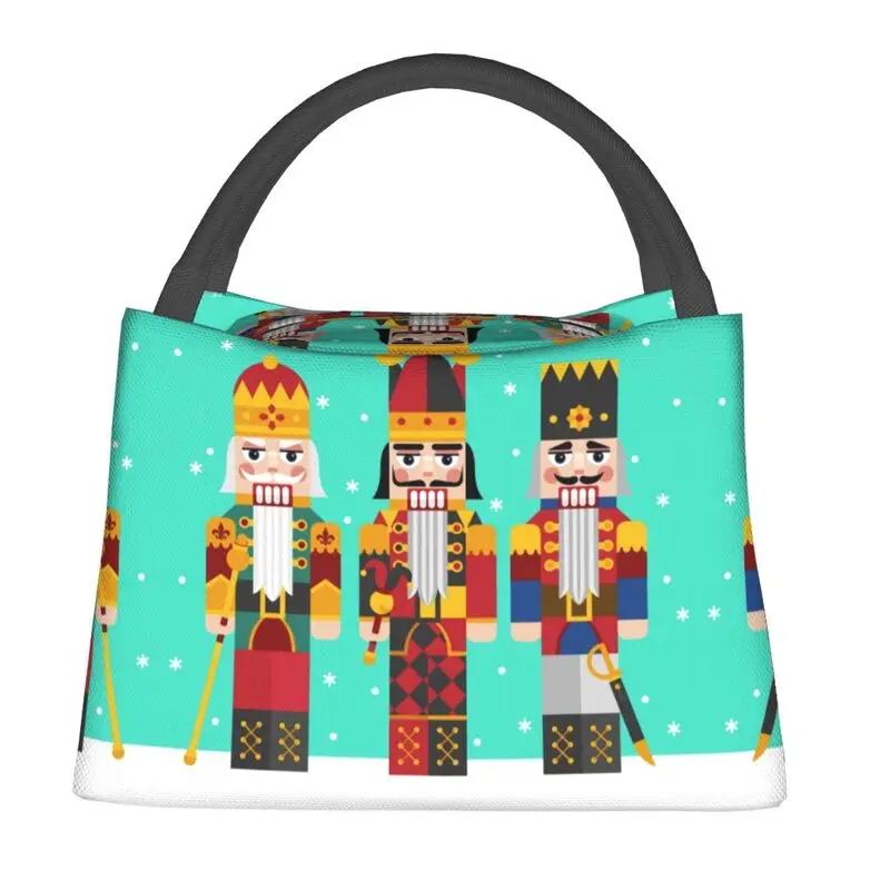 The Christmas Nutcrackers Insulated Lunch Bags for Women King Toy Soldier Thermal Cooler Bento Box Office Picnic Travel