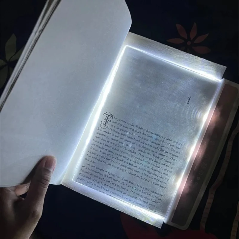 LED Night Reading Light Eye Care Flat Panel Book Light Portable Reading Lamp for Students Bedtime Night Reading