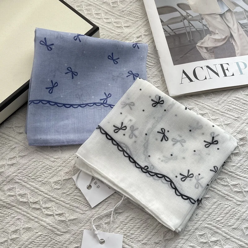 

Korean INS Style Bow Polka Dot Square Scarf | Multi-use Headband, Hair Tie, Neck Scarf for Girls